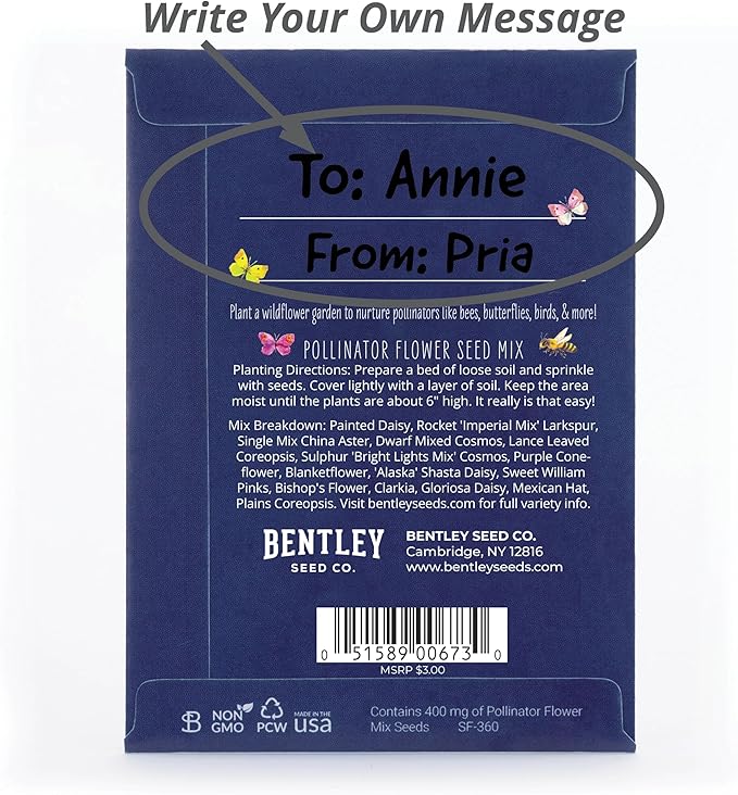 Bentley Seed Co. | Bee Kind Planet | Illustrated Bee Flower Seed Packets | Help - Image 4