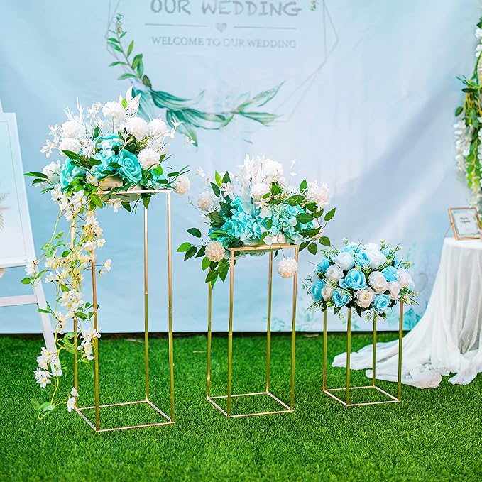 Gold Flower Stand for Table: 31.5” Tall Centerpiece Stand for Wedding Table - Image 4
