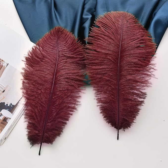 Ballinger Burgundy Ostrich Feathers Bulk - Image 6