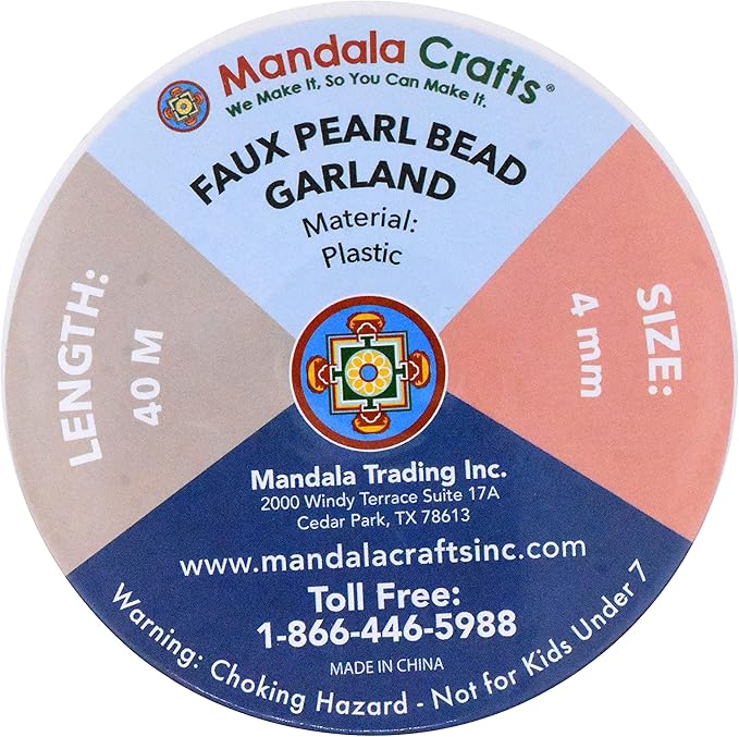 Mandala Crafts 4mm Faux Metallic Gold Pearl Beads Roll - Image 4