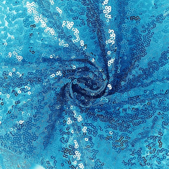 Turquoise Sequin Backdrop Curtain 4 Pieces 2FTx8FT Glitter Photography Backdrop - Image 6