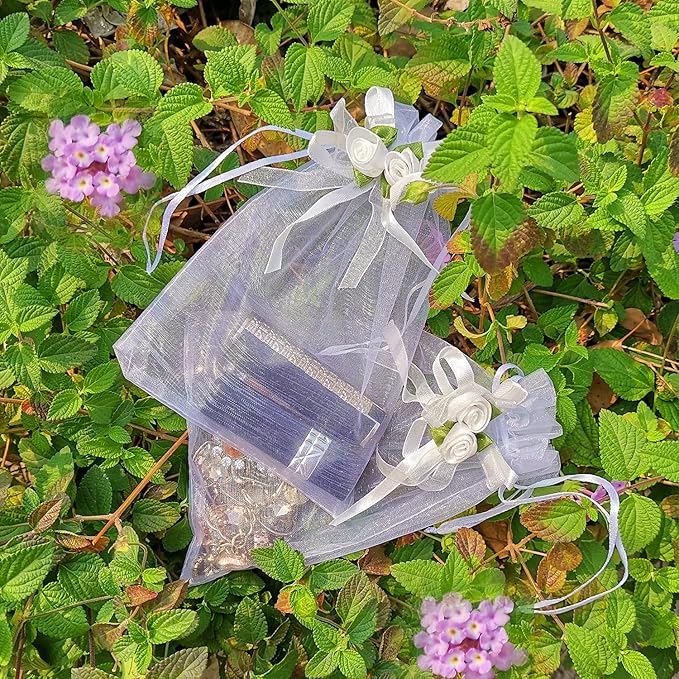 SumDirect Rose Organza Gift Bags - Image 7