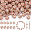 105pcs 10mm Rhinestone Beads for Jewelry Making, Light Peach Shiny Round Disco by TINKRSTUFF