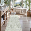 Sage Green 2x6 Runner Rug for Hallways Bed Side Kitchen, Boho Washable by Deerly