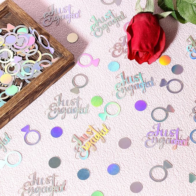 230PC Just Engaged Confetti for Engagement Party Decorations, Wedding Tables - Image 3