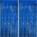 Tinsel Curtain Party Backdrop Blue Birthday Party Decorations 2 Packs Glitter by KEJ