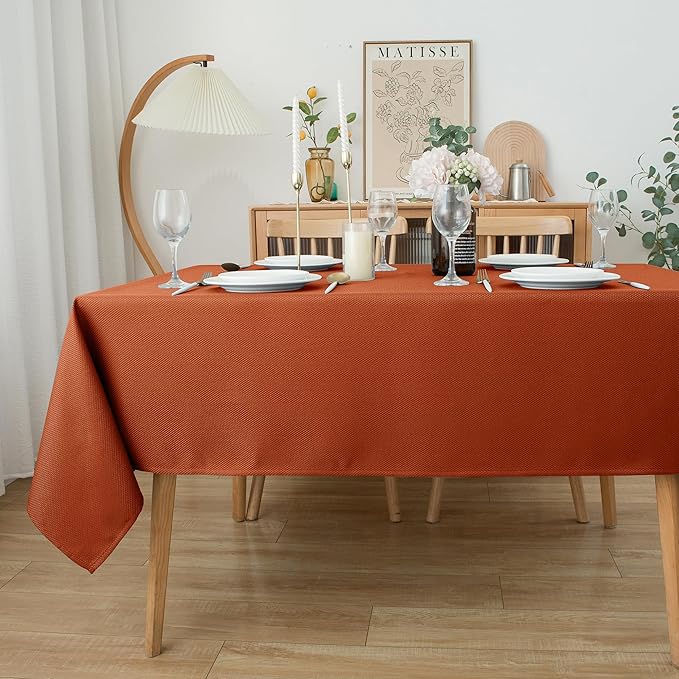 Biscaynebay 2 Pack Fall Tablecloth Textured Fabric 60x84 Inch Rectangular - Image 8