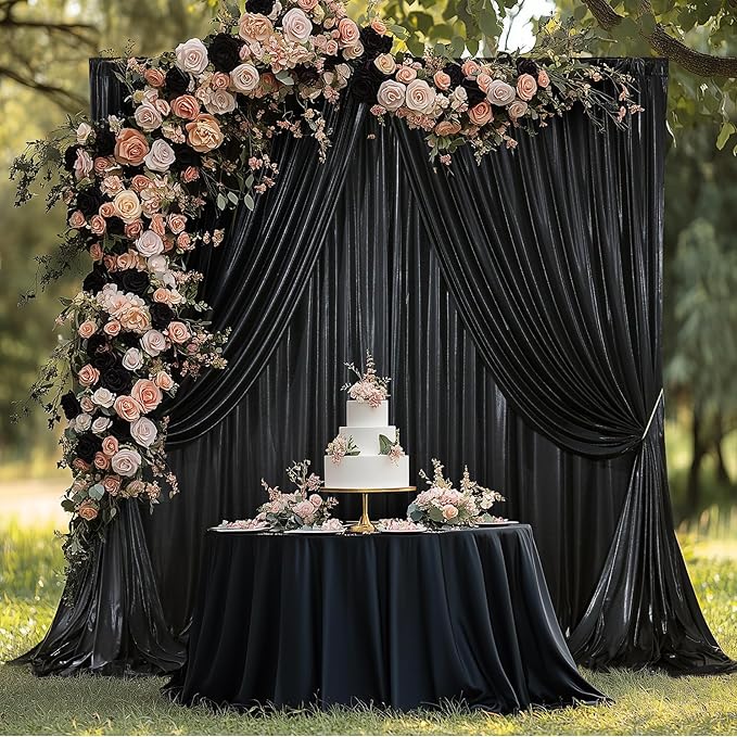 30ftx10ft Black Sequin Backdrop Curtain - Image 4