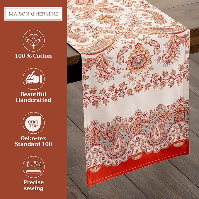 Maison d' Hermine Table Runner 100% Cotton Double Layer Table Runners 72 inches - Image 2