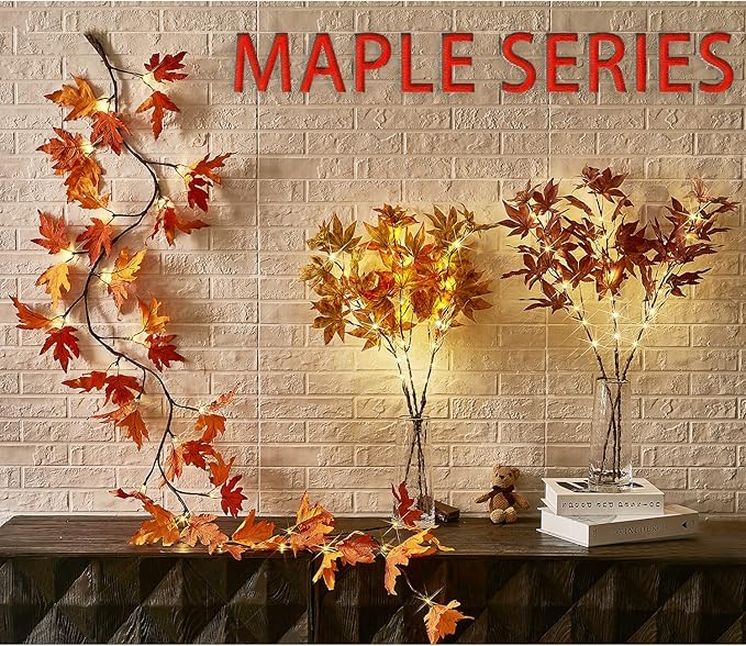 Fudios Lighted Maple Leaf Garland - Image 4
