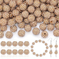160pcs 10mm Rhinestone Beads for Jewelry Making, Light Brown Shiny Round Disco by TINKRSTUFF