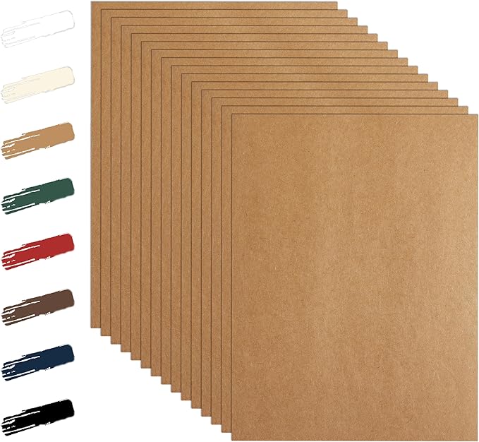 100 Sheets Brown Cardstock 8.5 x 11 Printer Paper, 92lb Heavyweight Paper Card by Guakicae
