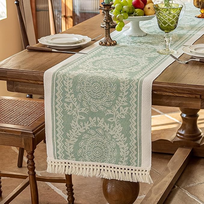 Table Runners 107 Inches, Waterproof Boho Table Runner by UWWGKK