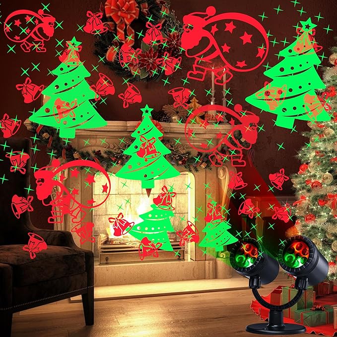 Christmas Lights Projector, Christmas Decorations Lighting Projector, by LYHOPE