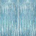 2 Pack Laser Light Blue Foil Fringe Curtains, Tinsel Streamers Birthday Party by Voircoloria