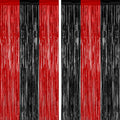 2 Pack Backdrop Curtains, 3.28 FT x 7.05 FT Black and Red Party Decor, Metallic by ZATAYE