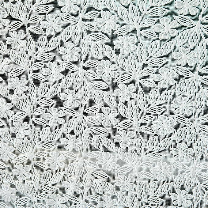 Lace Tablecloth Leaf Pattern Warp Knitting Fabric Solid White Rectangle/Oblong - Image 6