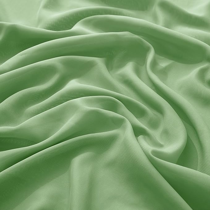 VACVELT Wedding Arch Draping Fabric Sage Green Chiffon, 1 Panel Sheer Drapes 30 - Image 5