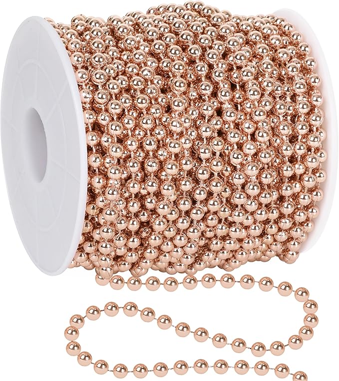 100 Feet Christmas Tree Decor, Rose Gold Christmas Tree Garland, Artificial by Arrowom