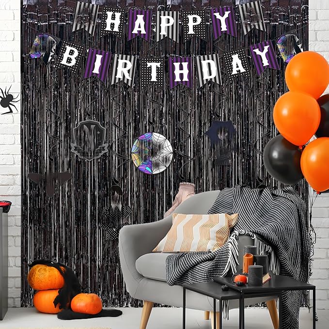 Black Tinsel Curtain Party Backdrop - Image 3