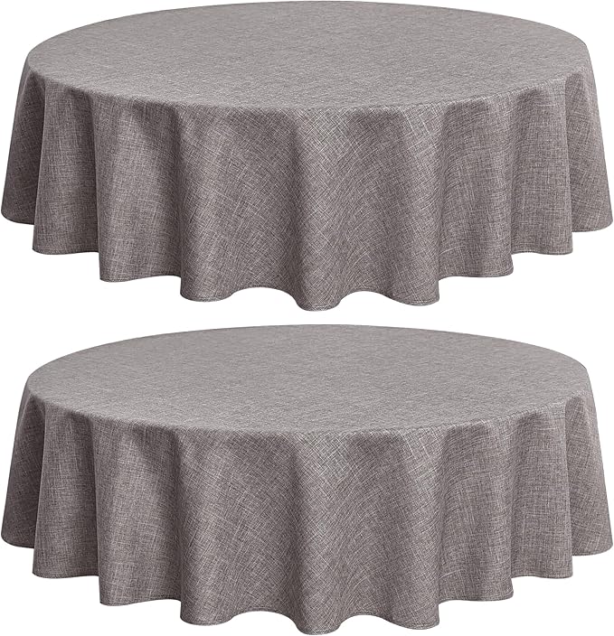Fitable Linen Textured Tablecloths 60 Inches Round by Fitable