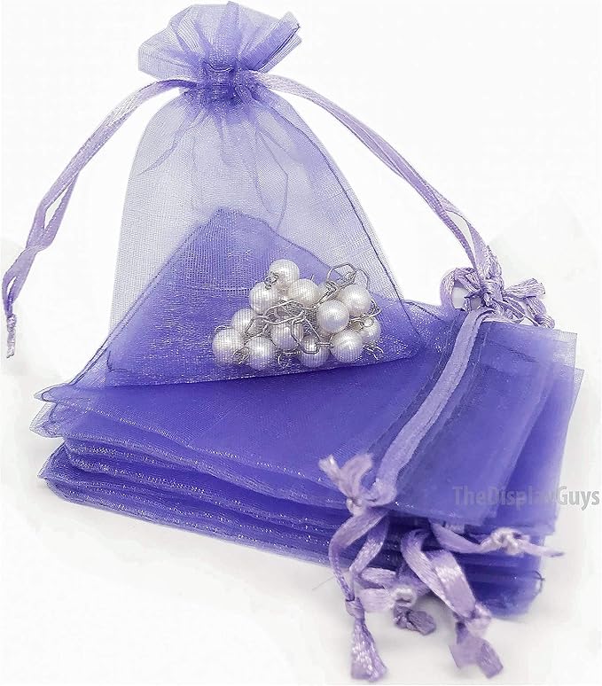 TheDisplayGuys 100-Pack 4x6 Lavender Sheer Organza Gift Bags by TheDisplayGuys