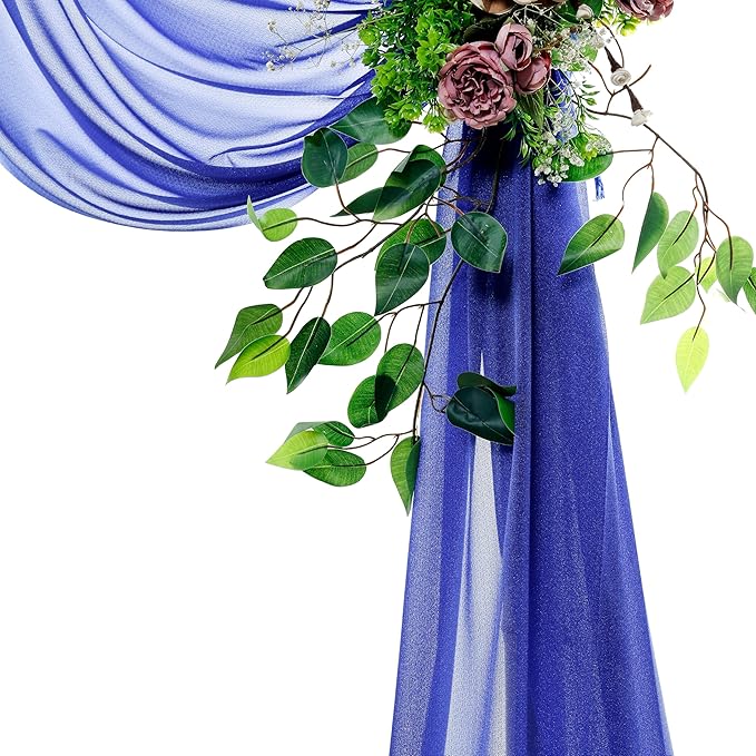 VDS Pack of 2 Panel Wedding Arch Draping Fabric Sheer Chiffon Fabric Drapery - Image 3