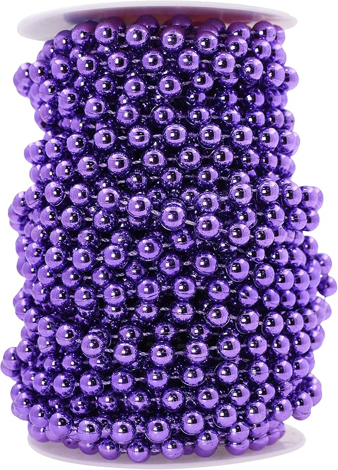 Mandala Crafts 8mm Faux Purple Pearl Beads Roll by MandalaCrafts