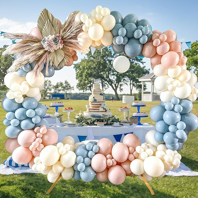 Gender Reveal Balloon Arch Kit 115Pcs Dusty Blue Blush Balloons Garland Boho - Image 5
