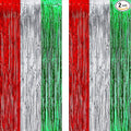 Red Silver Green Party Streamers by GREATRIL
