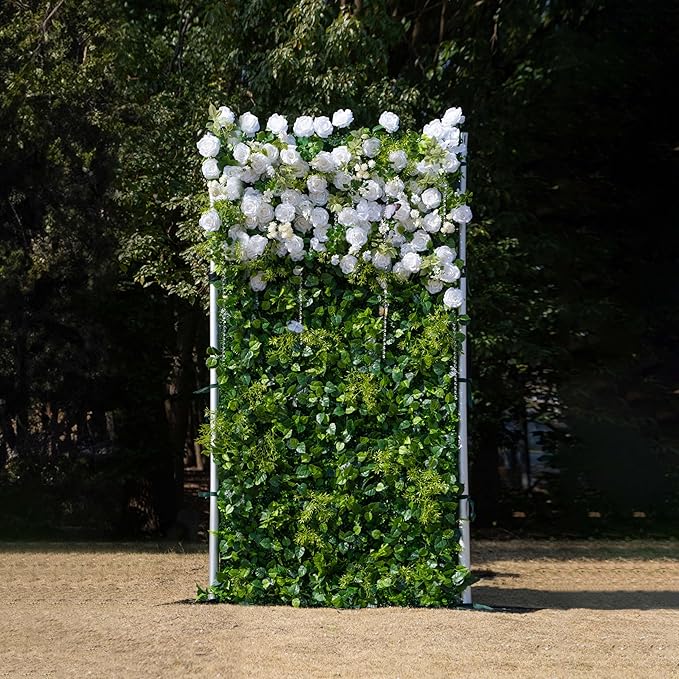 Artificial Flower Wall Panels, Luxury 5D Silk Floral Backdrop Decor by Unknown