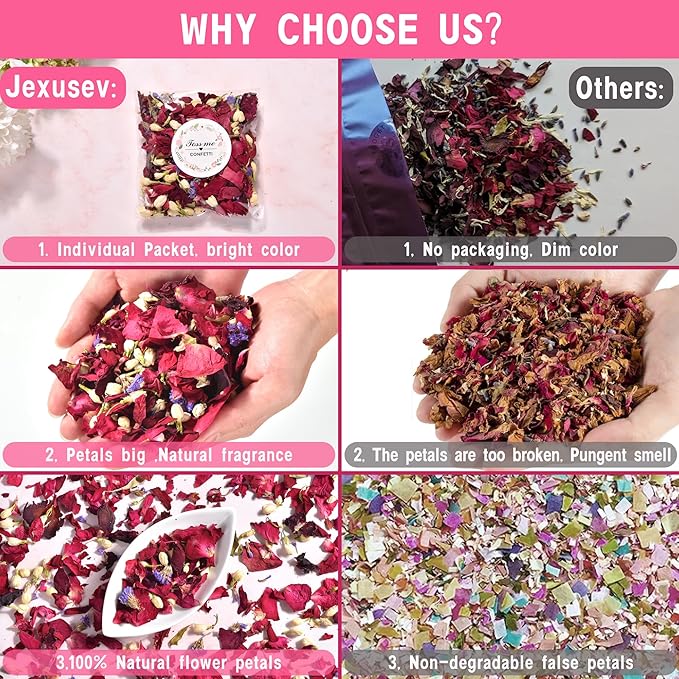 20 Pack Prefilled Confetti Packets, Biodegradable Flower Petals, Real Dried - Image 7