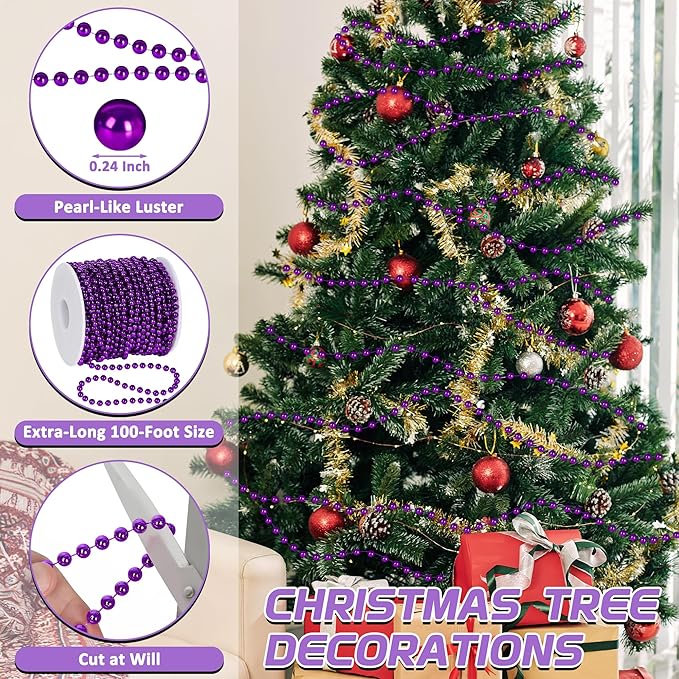 100 Feet Purple Christmas Decorations - Image 3
