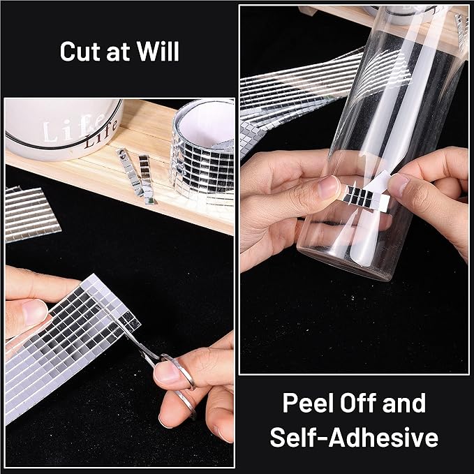 PP OPOUNT 7080 PCS Disco Ball Tiles, 5 x 5 mm Self-Adhesive Mini Mirror Tiles - Image 4