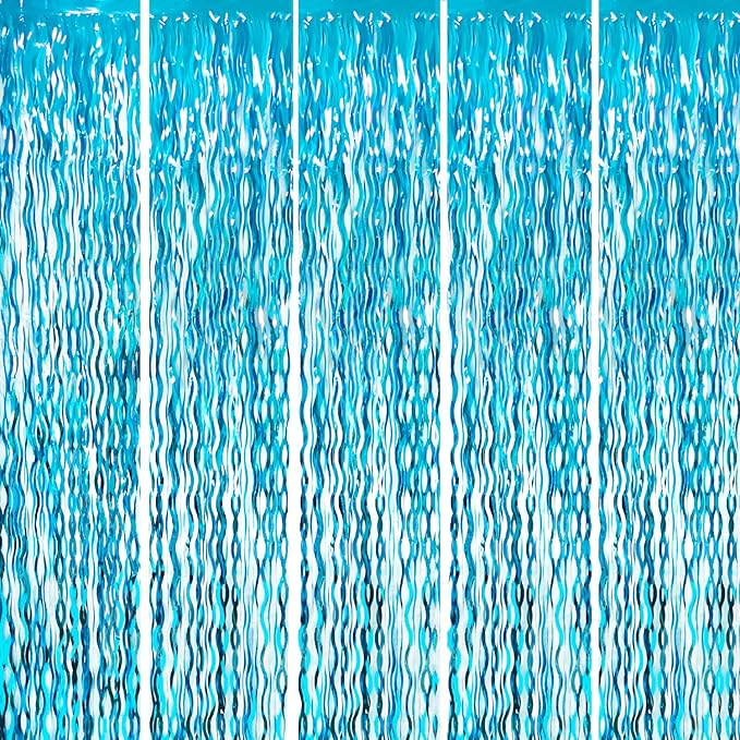 GOER 3.2 ft x 6.5 ft Metallic Tinsel Foil Fringe Curtains Party Photo Backdrop by GOER