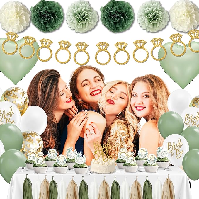 Sage Green Bridal Shower Decorations, Bachelorette Party Decorations, Bride to - Image 5