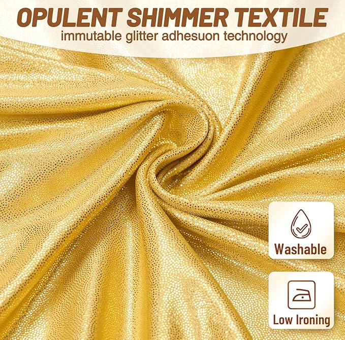 PartyVillage 20x10FT Gold Sequin Backdrop Curtain - Image 2