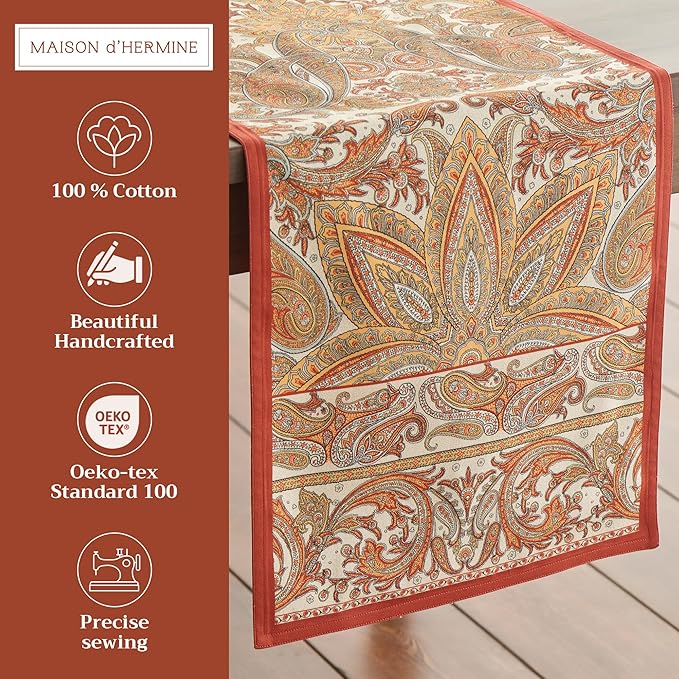 Maison d' Hermine Table Runner 100% Cotton Double Layer Table Runners 72 inches - Image 2