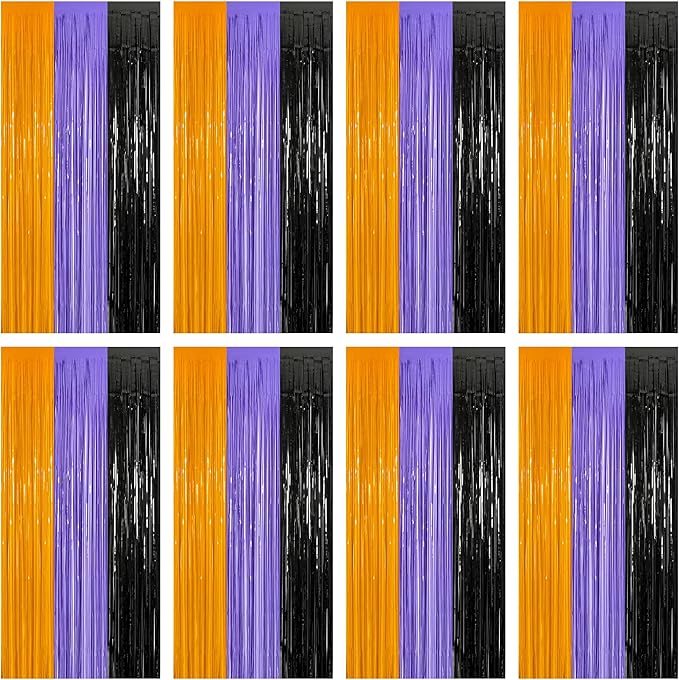8 Pack Halloween Decorations Indoor, 3.28 FT x 7.05 FT Party Streamer, by ZATAYE