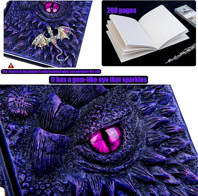 3D Dragon Eye Embossed Journal, Resin Engraving Notebook, Dnd notebook - Image 3
