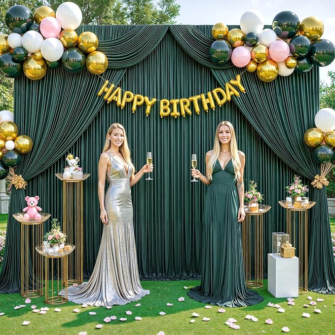 20ft x 12ft Emerald Green Backdrop Curtains Wrinkle Free Backdrop Curtain - Image 3