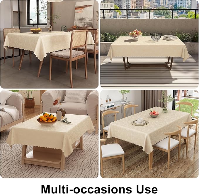 Smiry Rectangle Table Cloth, Waterproof Heavy Duty Vinyl Tablecloths, Wipeable - Image 6