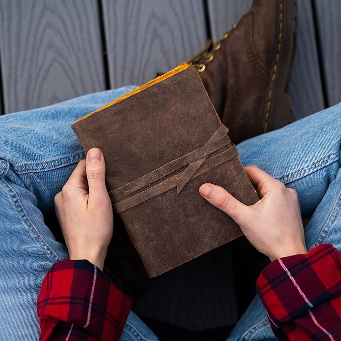 Handmade Leather Journal | Writing Notebook Diary | Bound Daily Notepad - Image 4