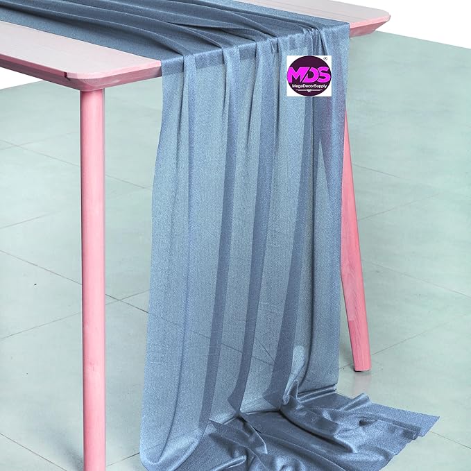 MDS 2 Pack 10ft Chiffon Table Runner 29 x 120 Inches Sheer Wedding Runner - Image 3