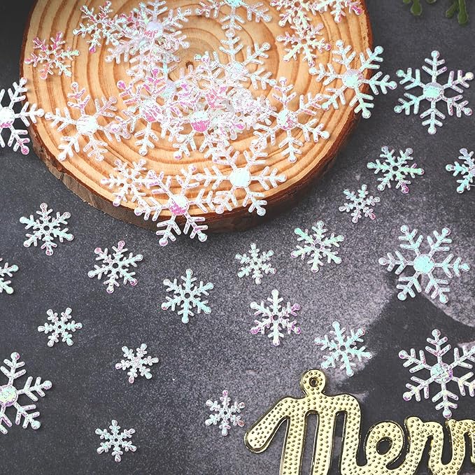 MARFOREVER Snowflake Confetti Decorations, Winter Snowflake Glitter Confetti - Image 3