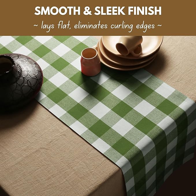 Native Fab Table Runner Buffalo Check Plaid 100% Cotton - Image 5