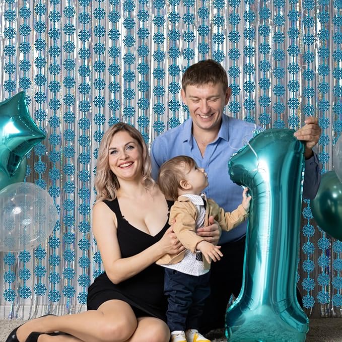 BRAVESHINE Blue Party Snowflake Backdrop - Image 8