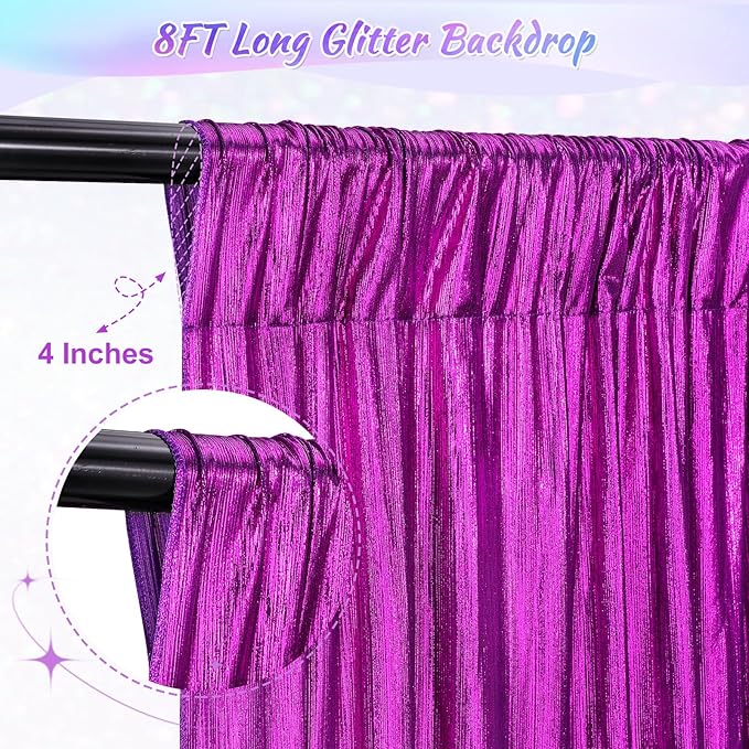 Purple Sequin Backdrop Curtains - Image 2