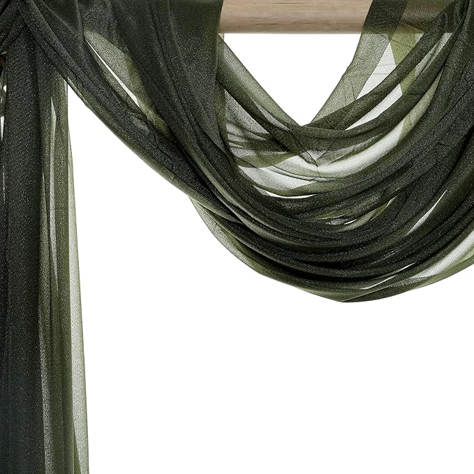 VDS Pack of 3 Panel Wedding Arch Draping Fabric Sheer Chiffon Fabric Drapery - Image 5