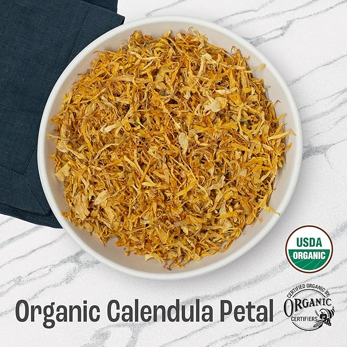 J Mac Botanicals, Organic Calendula Petals edible dried flowers petals - Image 2